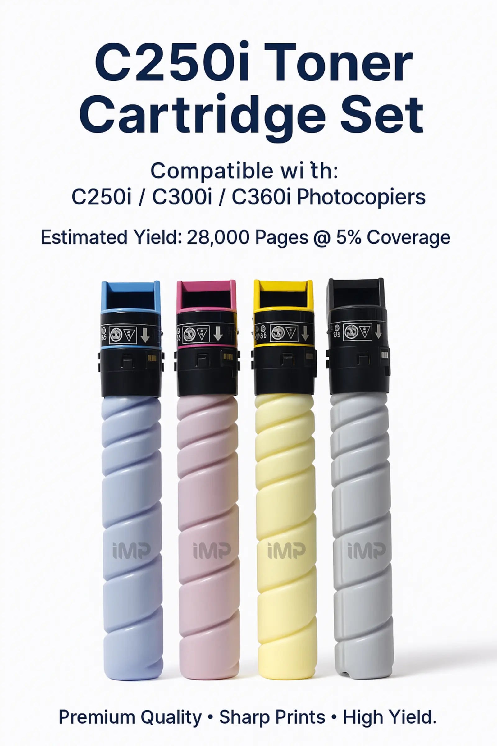 Konica Minolta bizhub C250i toner cartridge set, packaging