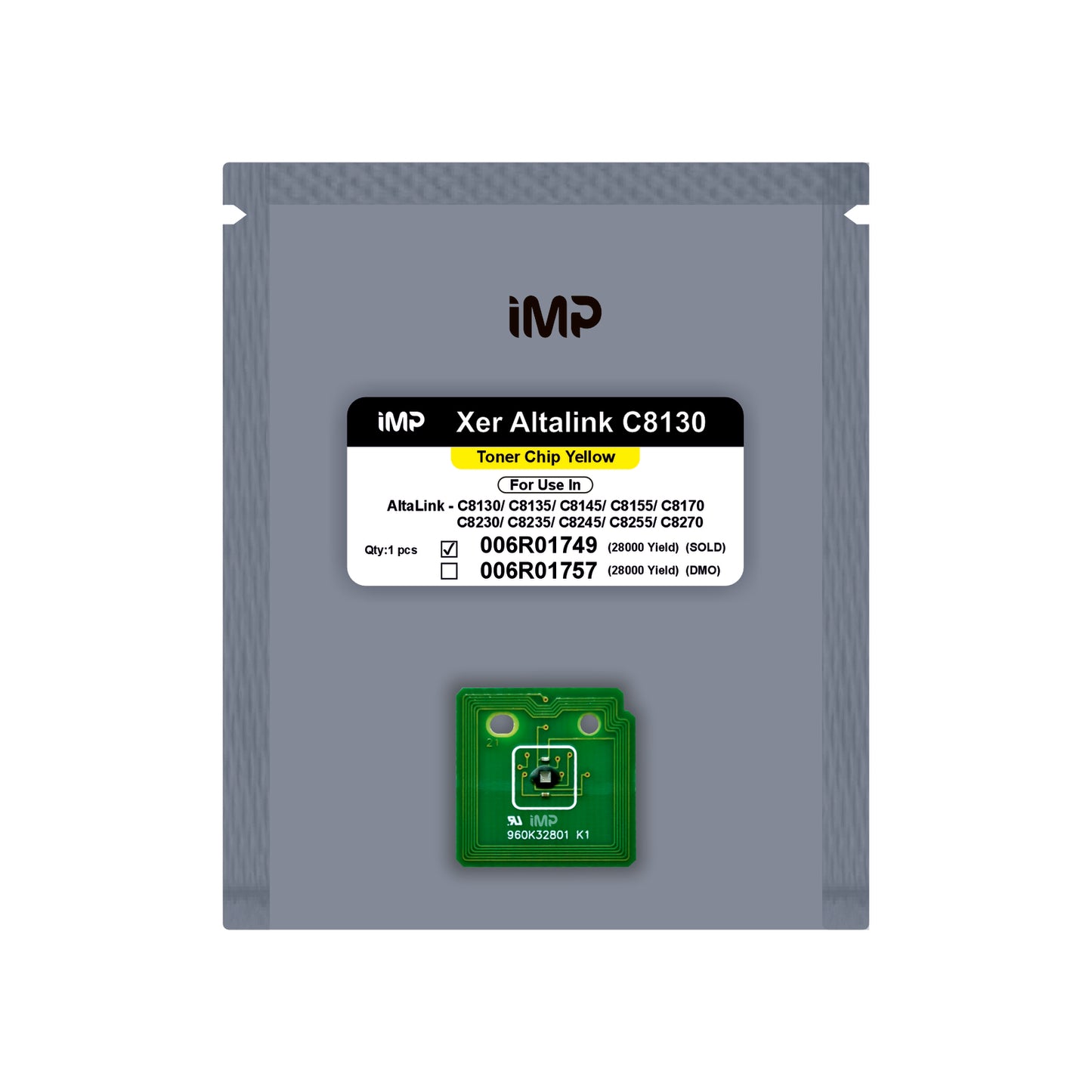 xerox altalink C8130 toner chip Yellow 006R01749