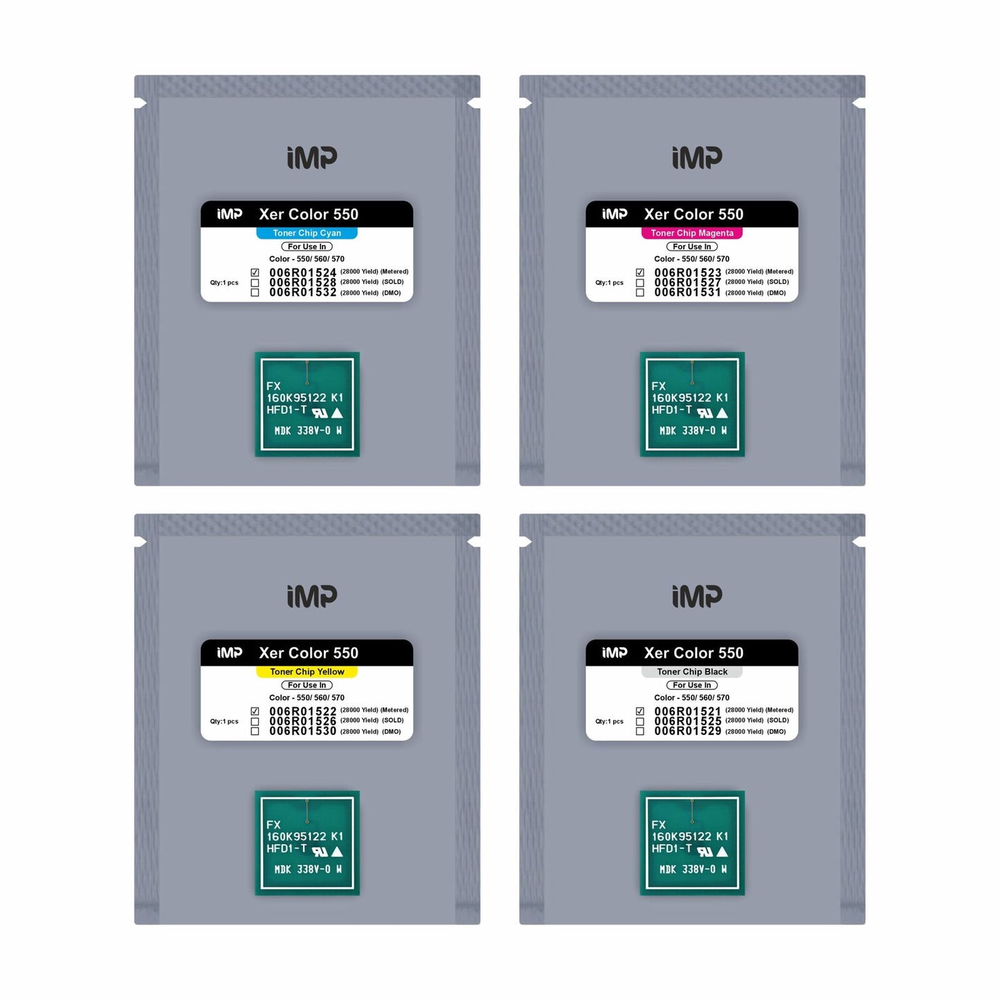 xerox 550 toner chip Set 006R01521-24