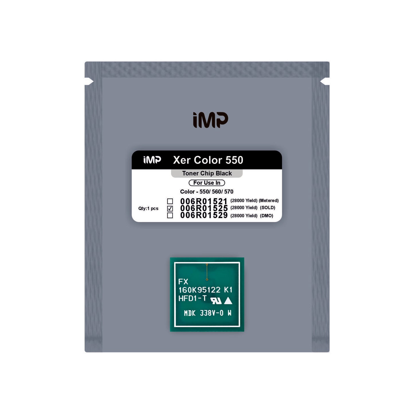 iMP Xer Color 550 Black Toner Chip for Color 550, 560, and 570 printers, part number 006R01525