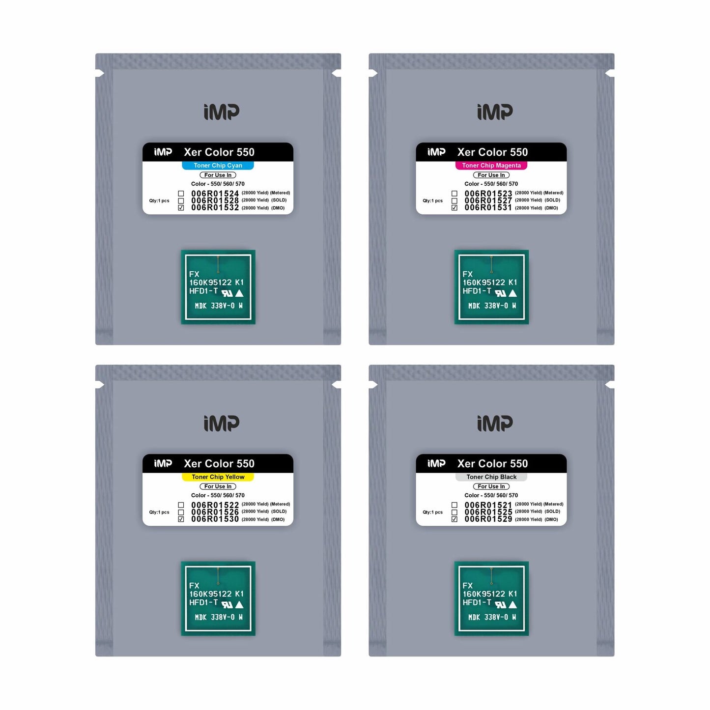 xerox 550 toner chip Set 006R01529-32